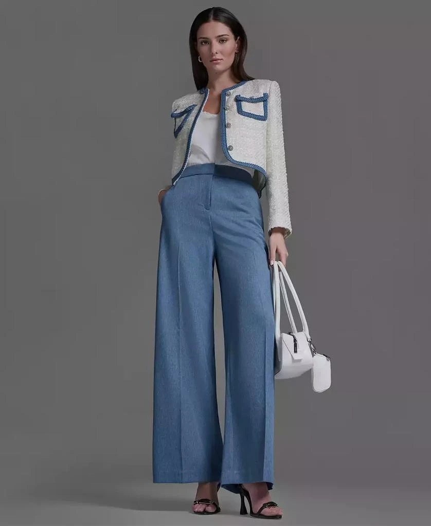 BCBG Women
s High-Rise Denim Wide-Leg Pants 3