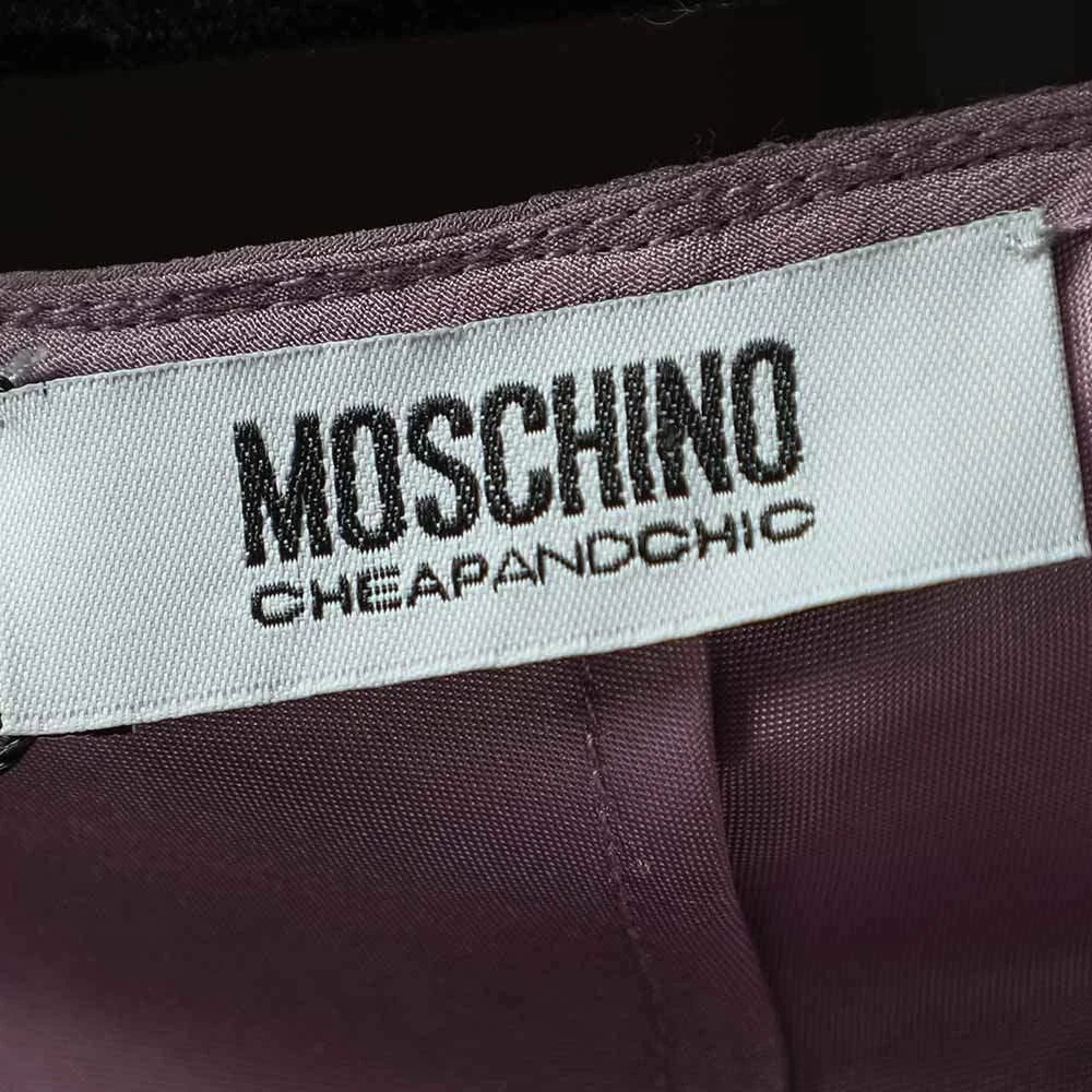 Moschino Moschino Cheap & Chic Lilac Silk Chiffon Rose Floral Draped Slit Detail Maxi Dress M 5