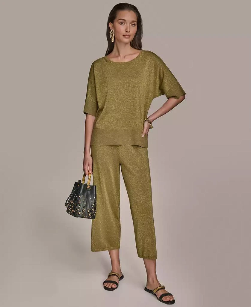 Donna Karan Women's Elbow-Sleeve Metallic Sweater 5