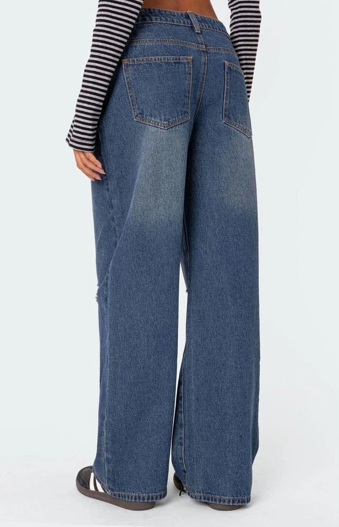 Edikted Debbie Distressed Low Rise Baggy Jeans 2