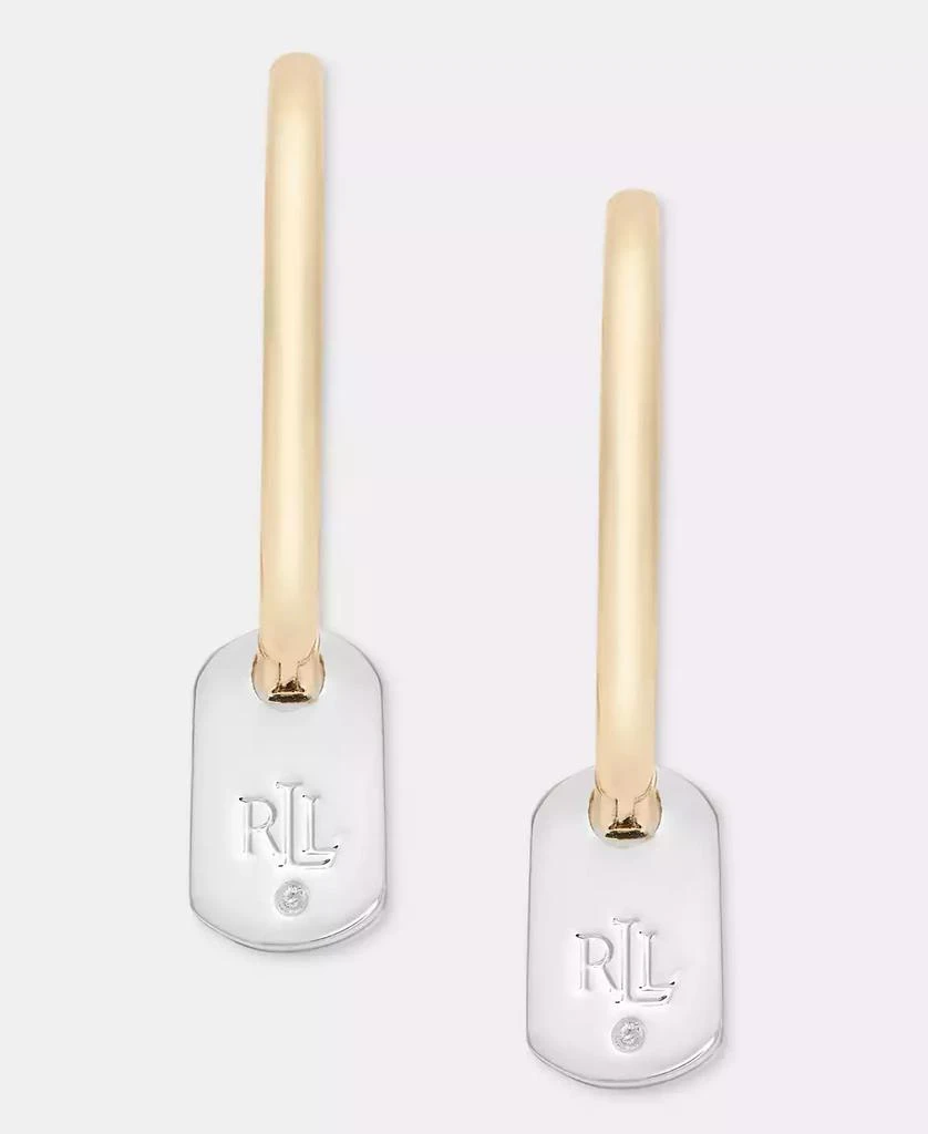 Ralph Lauren Two-Tone Drop Hoop Earrings