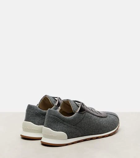 Brunello Cucinelli Leather-trimmed felt sneakers 2