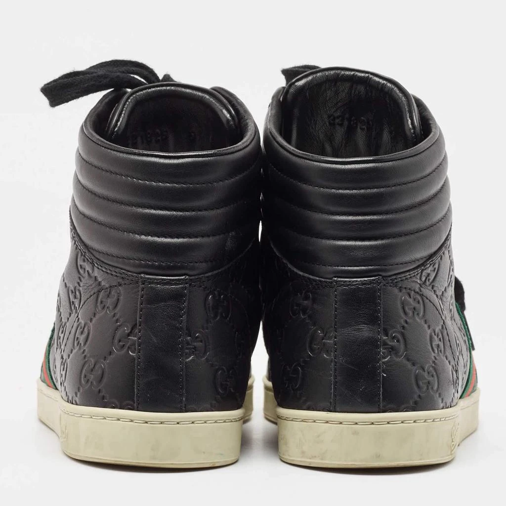Gucci Gucci Black Guccissima Leather Web High Top Sneakers Size 43 5