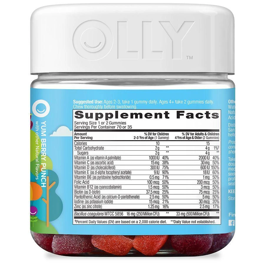 OLLY Kids Multi & Probiotic Gummies Yum Berry Punch 4