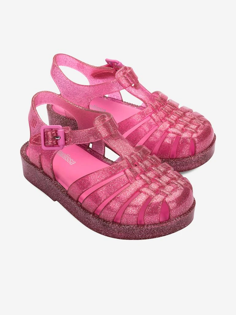 Mini Melissa Mini Melissa Girls Possession Shiny Glitter Sandals in Pink 2