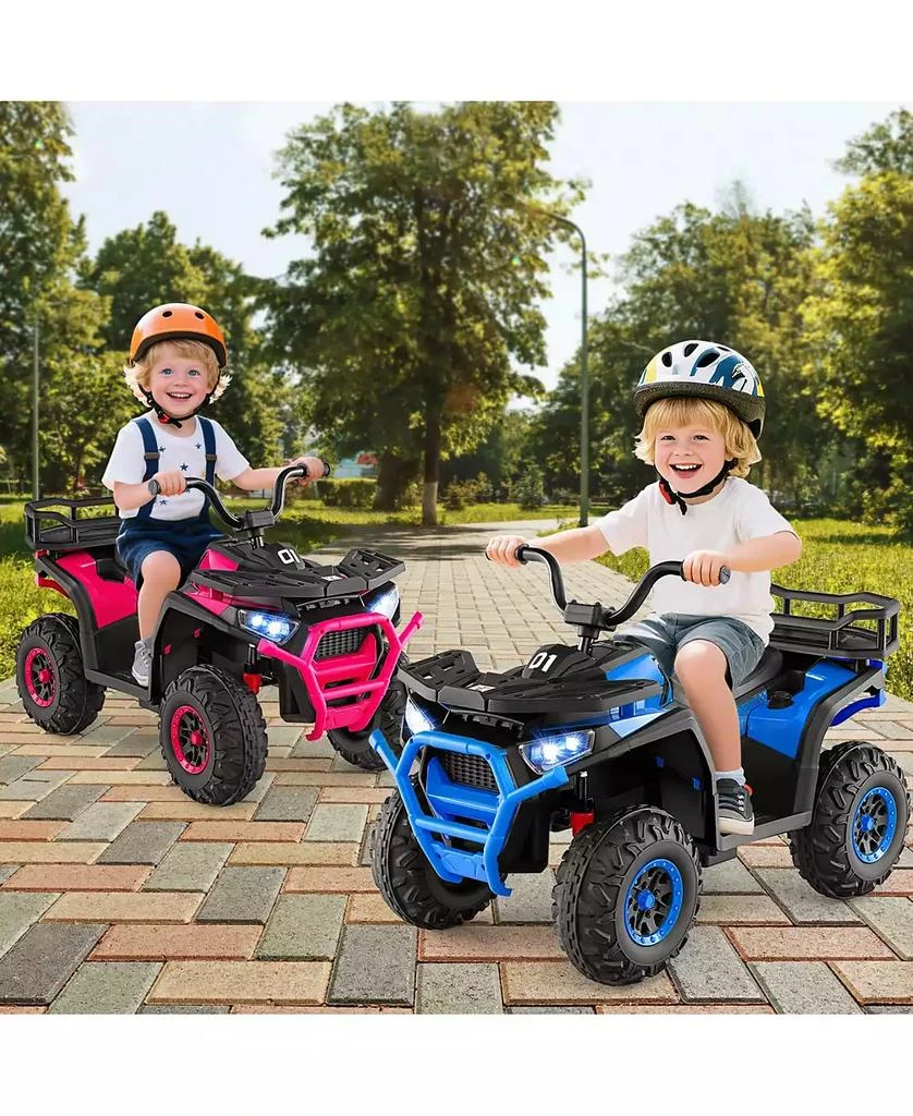 Mecale 24V Kids Ride on Electric ATV Quad Car with Realistic Sounds and LED Lights-Navy 2