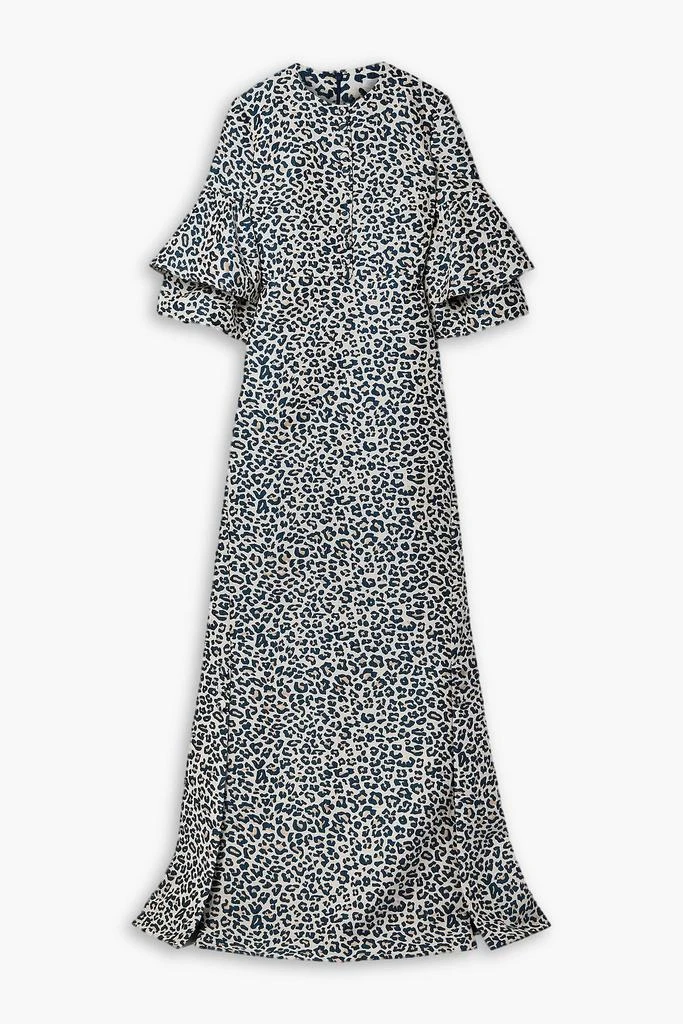 REEM ACRA Metallic leopard-jacquard gown 1