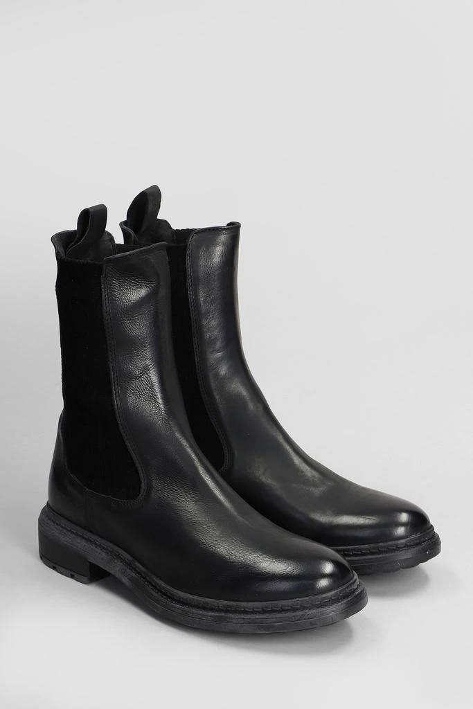 Julie Dee Combat Boots In Black Leather 2