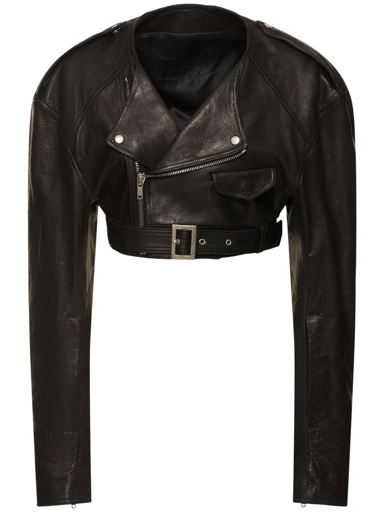 Rick Owens Micro Biker Leather Jacket 1