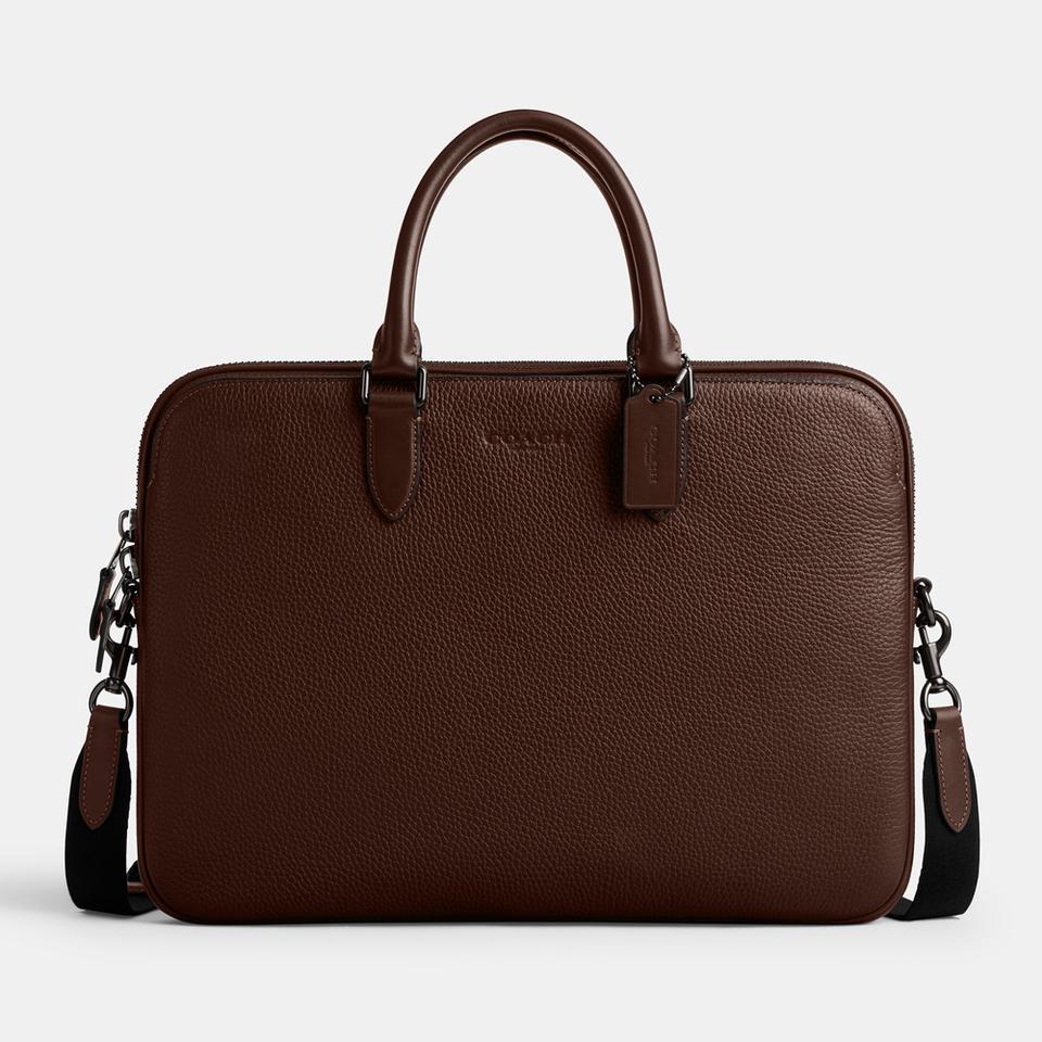 Coach Coach Gotham Pebble-Grain Leather Slim Briefcase