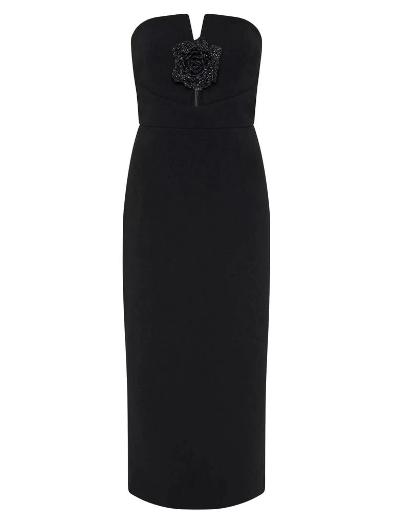 REBECCA VALLANCE Aubree Embellished Rosette Strapless Midi-Dress 1