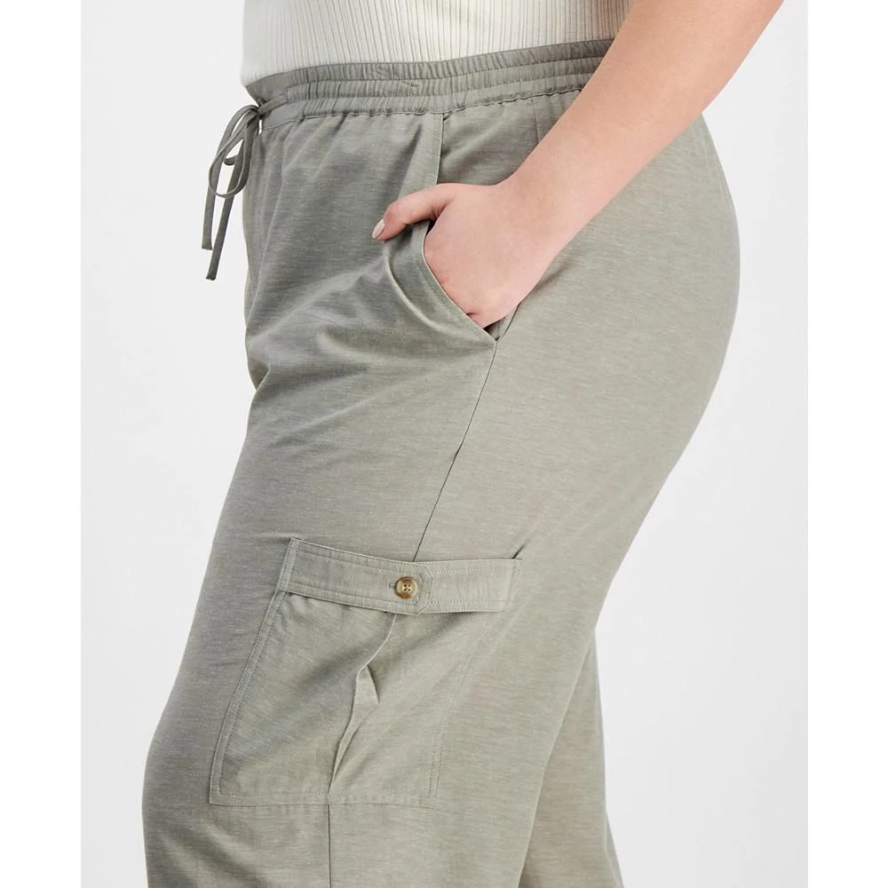 And Now This Trendy Plus Size Drawstring-Waist Cargo Pants 4