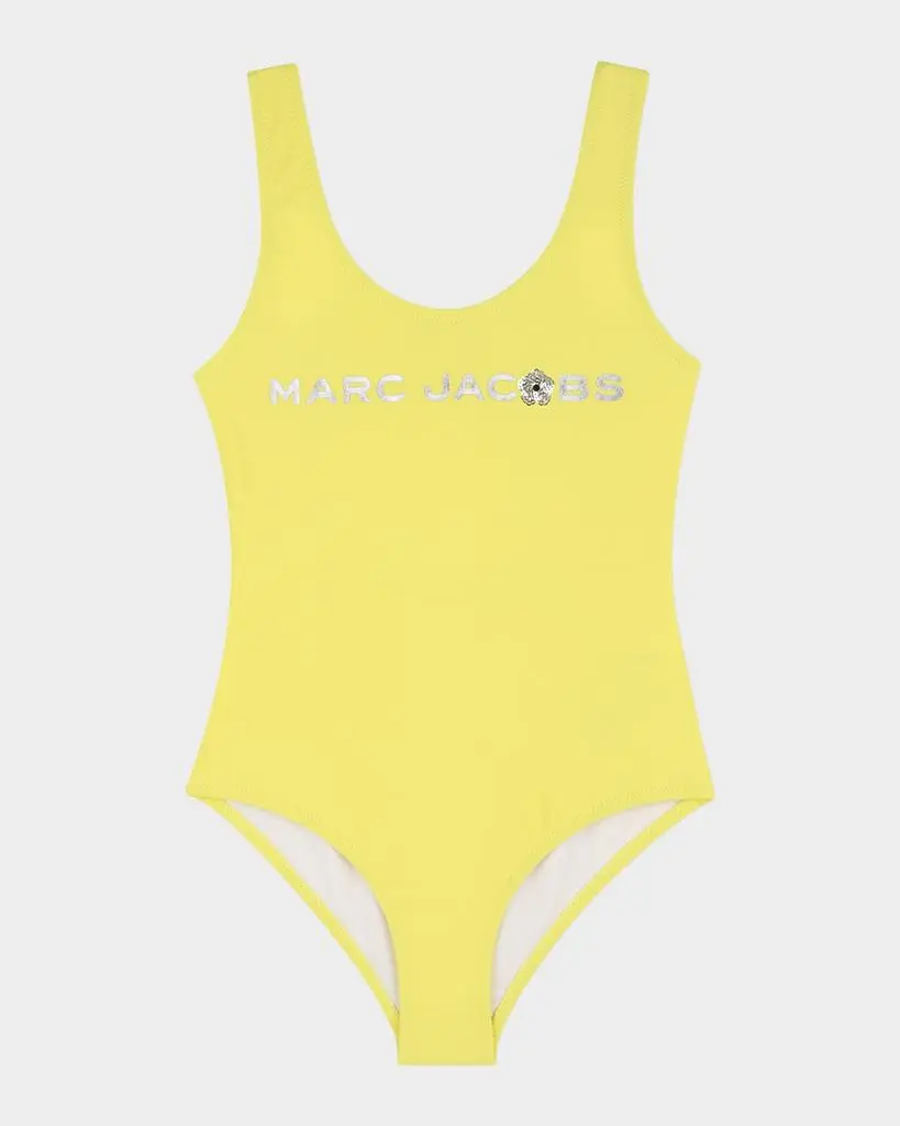 Marc Jacobs Girl's Logo Cutout-Back One-Piece Swimsuit, Size 4-6