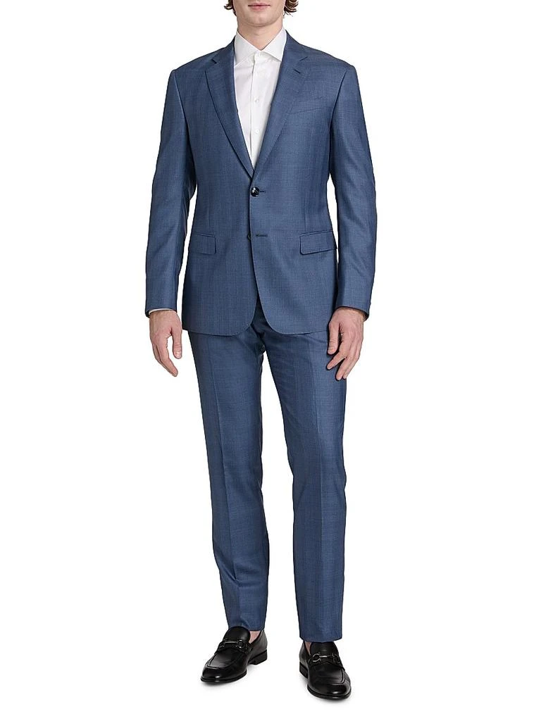 Giorgio Armani Plaid Wool-Silk Single-Breasted Suit 3