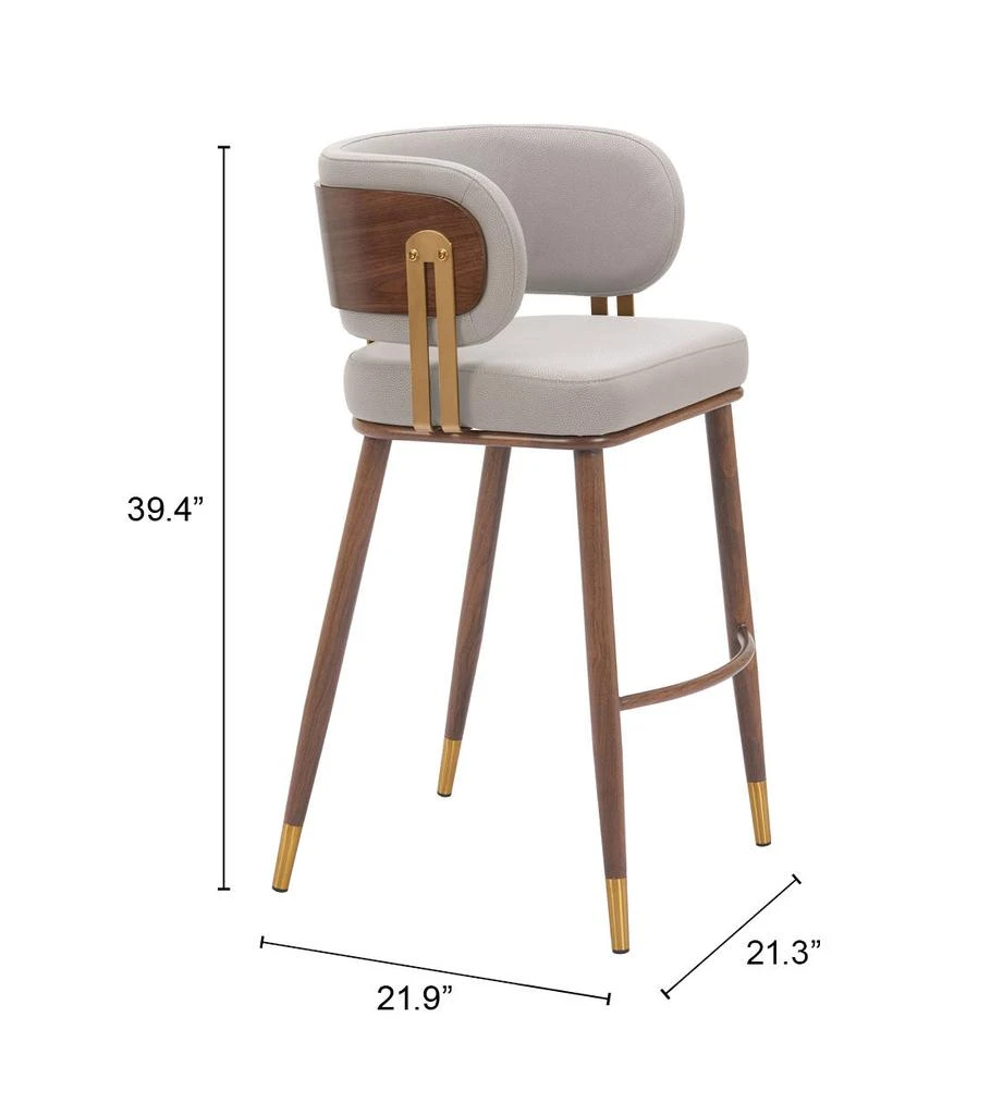 Hivvago Brew Barstool Beige 
Walnut 3