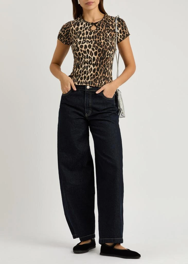 DAMSON MADDER Marnie leopard-print cotton-blend T-shirt 4