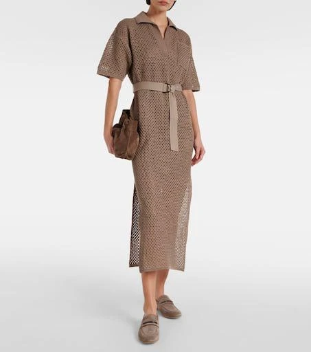 Brunello Cucinelli Cotton mesh polo dress 2