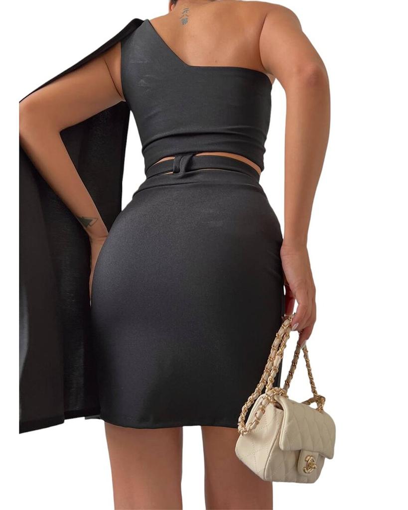 WELLWAY Wellway 2pc Top & Skirt Set