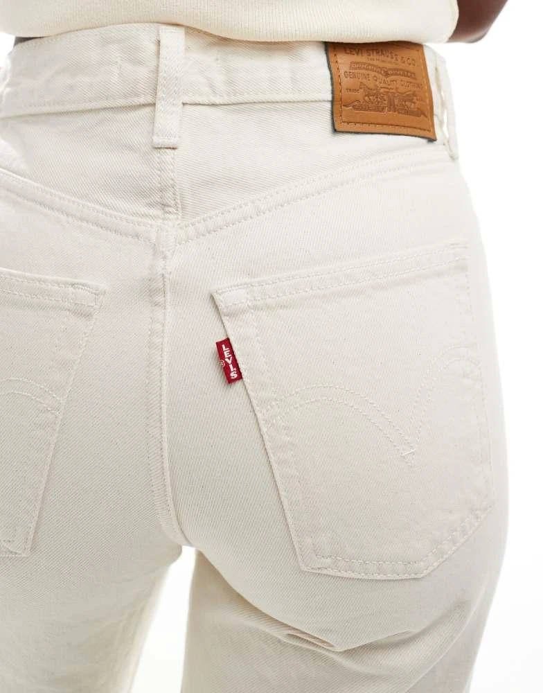 Levi's Levi's ribcage high rise wide leg jeans in  white 5