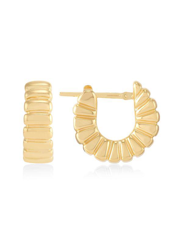 Saks Fifth Avenue 14K Yellow Gold Woven-Look Hoop Earrings