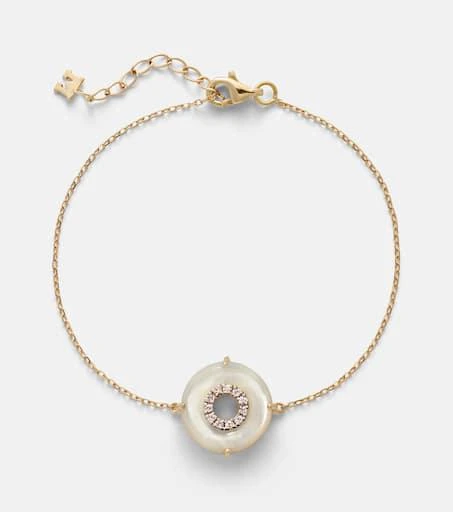 MATEO 14kt gold (585/1000) bracelet with diamonds and pearls