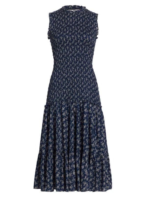 VERONICA BEARD Verena Floral Tiered Midi Dress 5