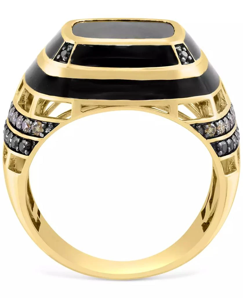 Effy EFFY® Men
s Onyx 
Black Diamond (1/4 ct. t.w.) 
Espresso Diamond (1/3 ct. t.w.) Ring in 14k Gold 4