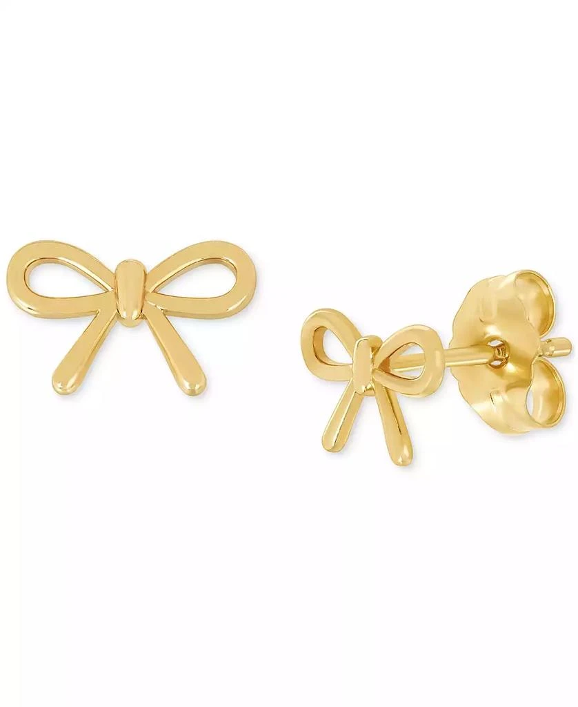 Macy's Polished Tied Ribbon Teeny Bow Stud Earrings in 14k Gold 1