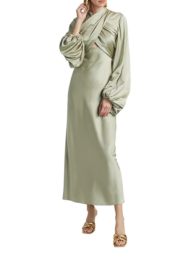 Significant Other Becca Satin Gathered Maxi Dress 3