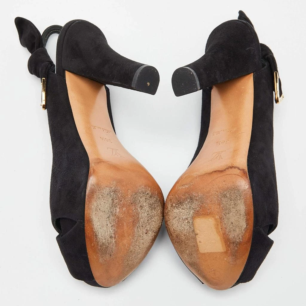 Louis Vuitton Louis Vuitton Black Suede Tonka Slingback Sandals Size 36.5 6