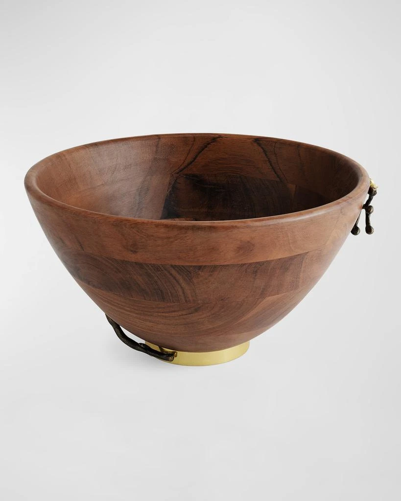 Michael Aram Gold Orchid Wooden Bowl 3