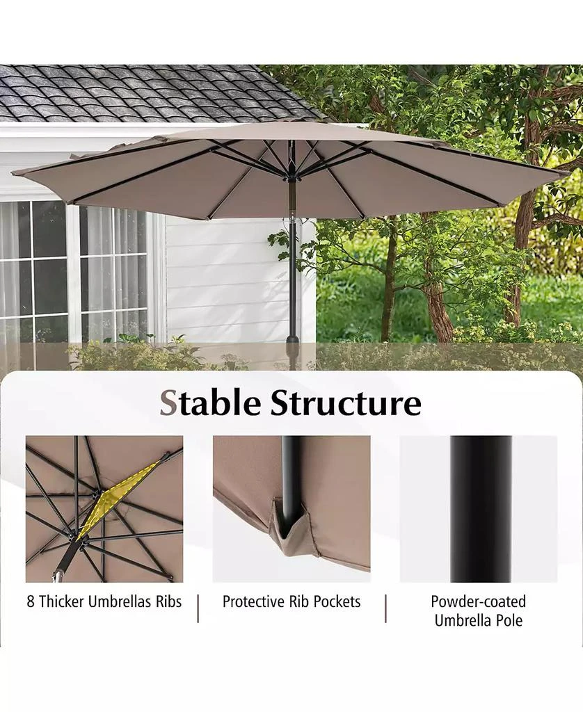 GOUUN 10 Feet Outdoor Patio Umbrella with Tilt Adjustment and Crank 9