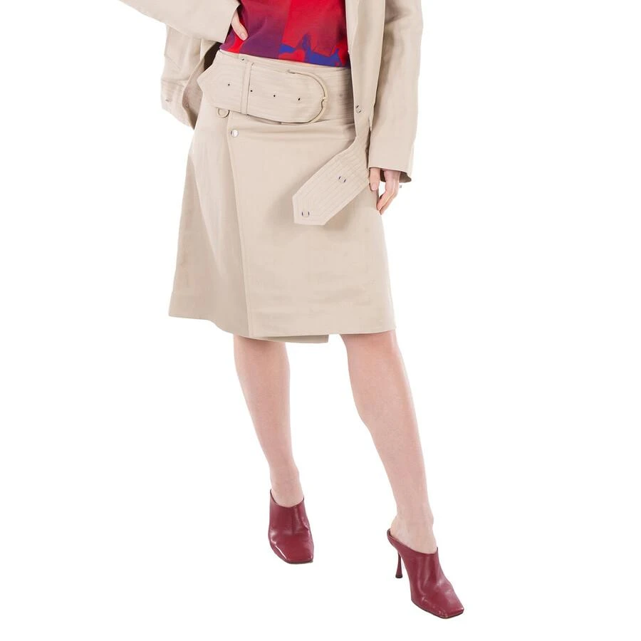 Burberry Belted-Waist Wrap Canvas Mini Skirt 1