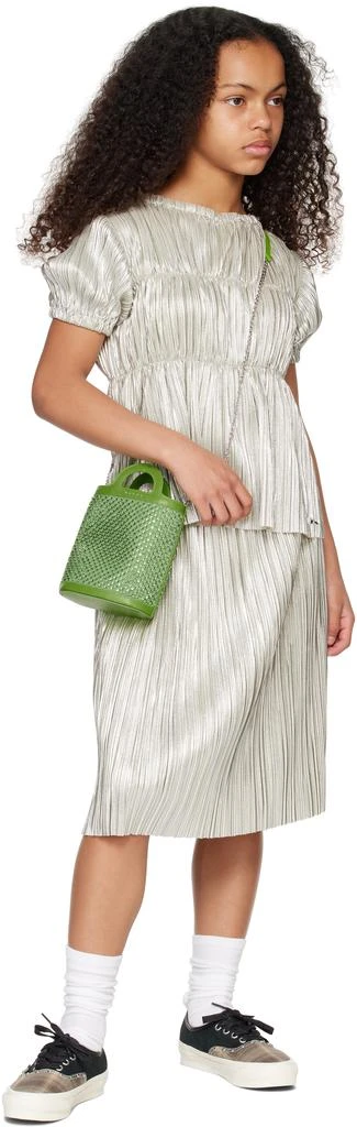 Marni Kids Silver Pleated Skirt 4