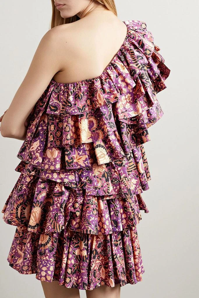 Ulla Johnson Naomi one-shoulder ruffled floral-print cotton-poplin mini dress 3