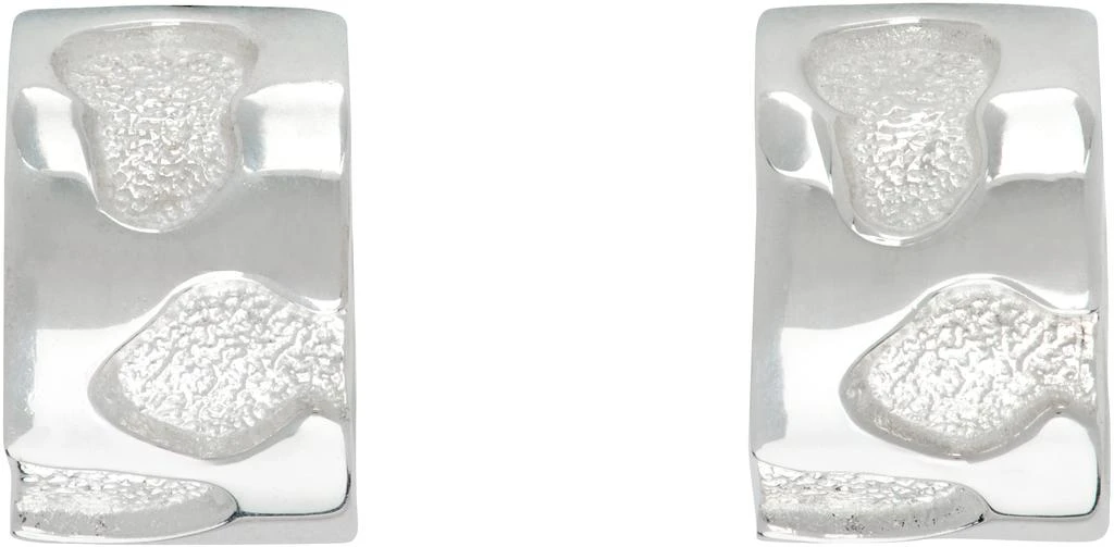 Ellie Mercer Silver Texture Hoop Earrings