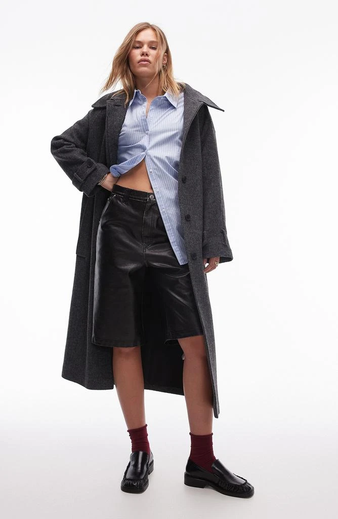 Topshop Awkward Length Faux Leather Shorts 5