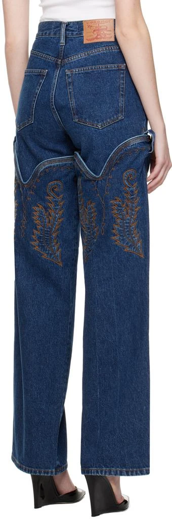 Y/Project Navy Cowboy High Cuff Jeans 3