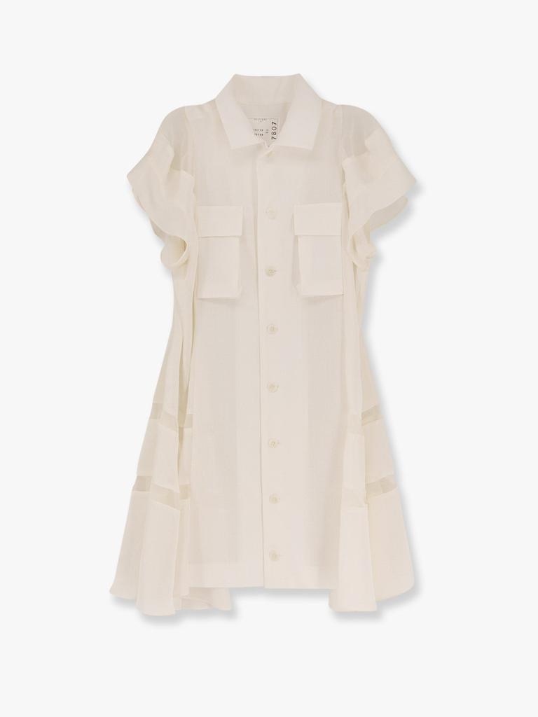 Sacai Chemisier dress with voile and satin inserts