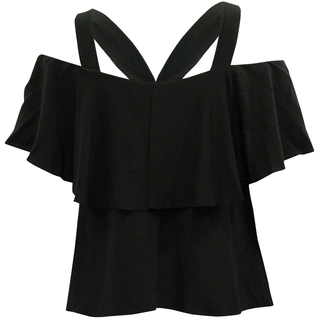 Temperley London Cold Shoulder Top in Black Silk 3