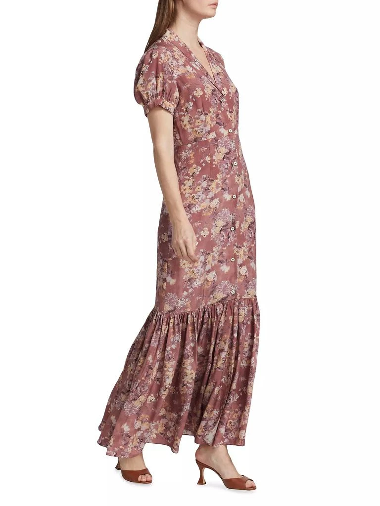 CAROLINE CONSTAS Nancy Floral Puff-Sleeve Maxi Dress 4