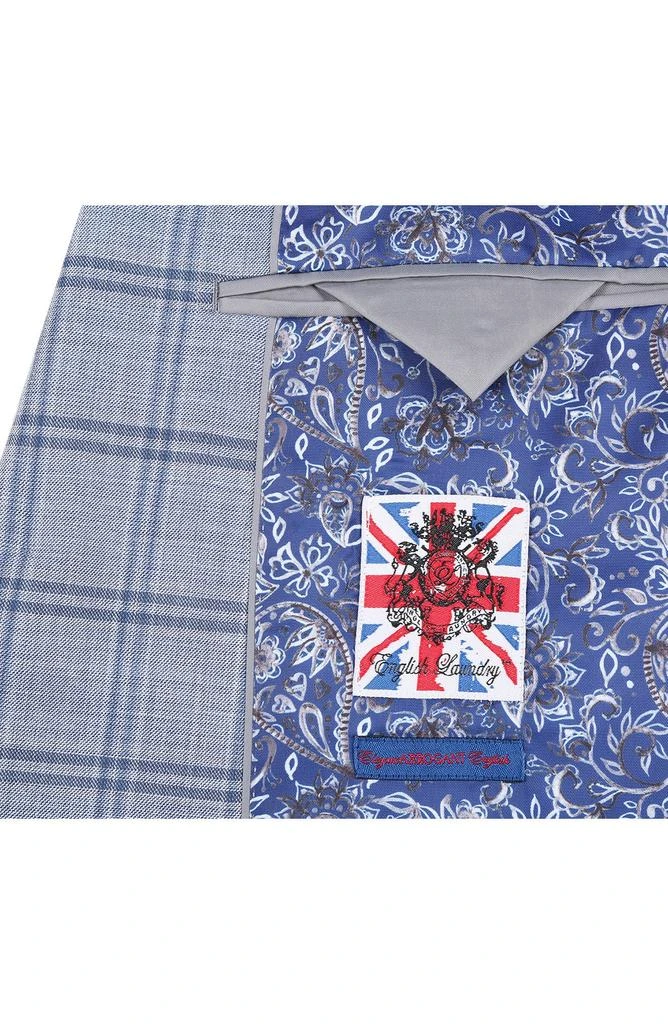 English Laundry Plaid Grey 
Blue Mélange Suit 6