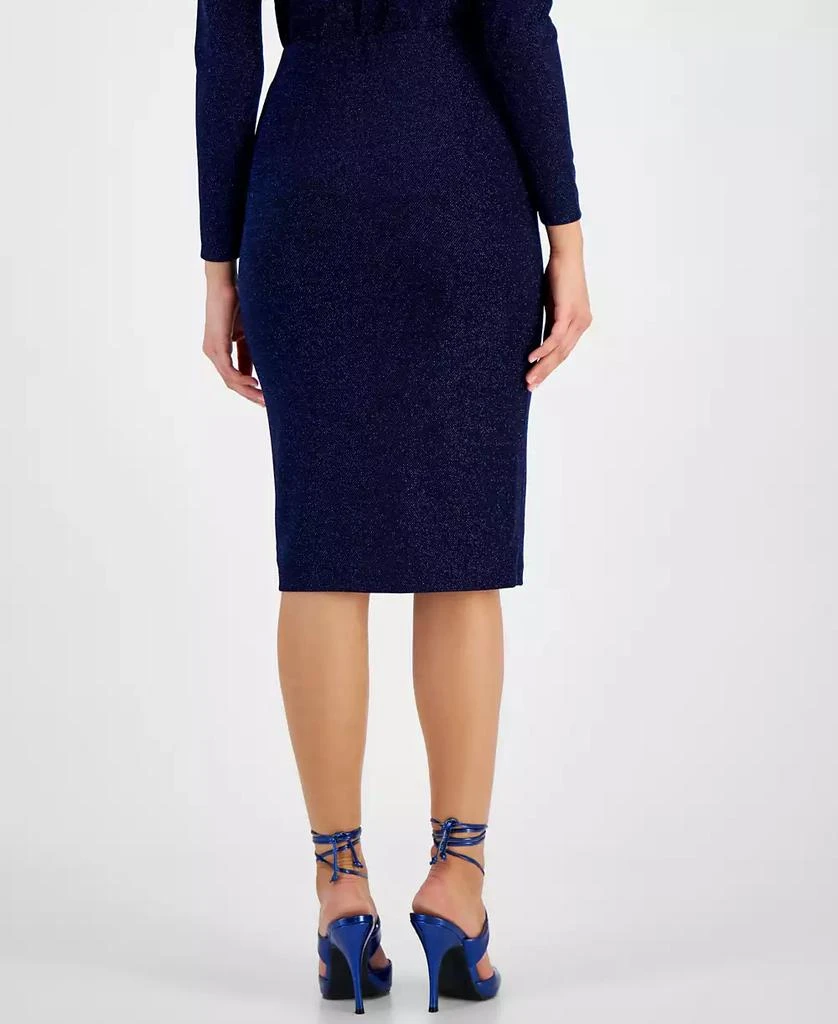 Bar III Women's Pull-On Metallic Knit Pencil Skirt, Created for Macy's 2