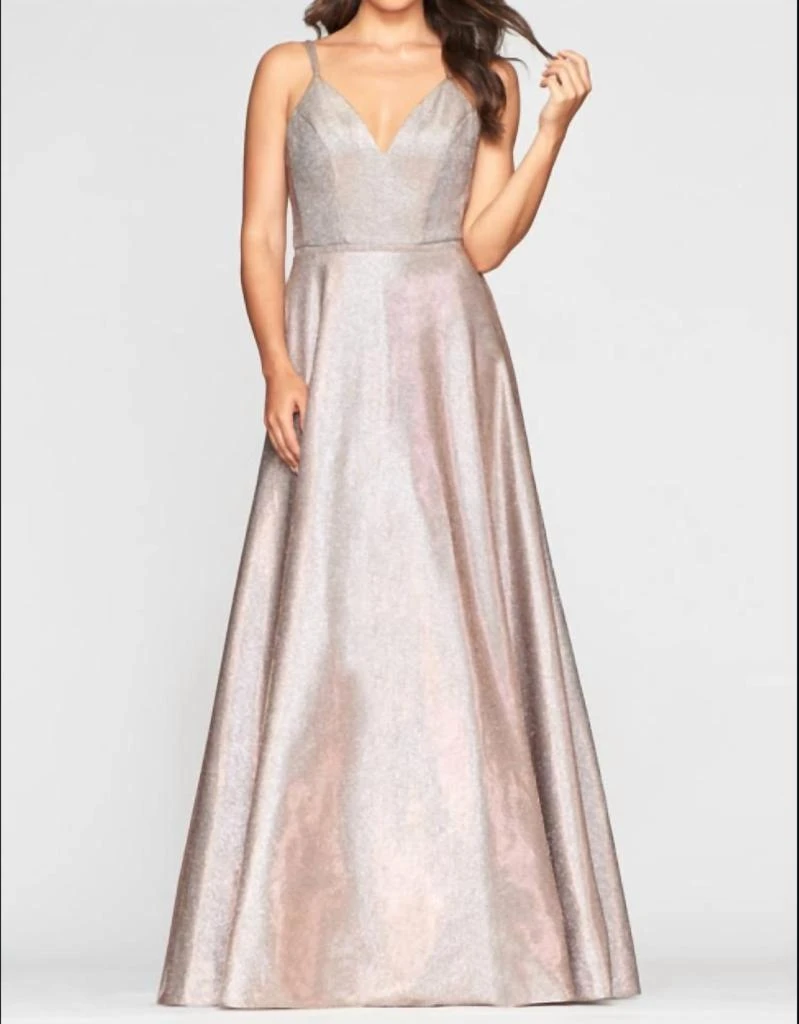 Faviana Metallic Jersey Gown 1