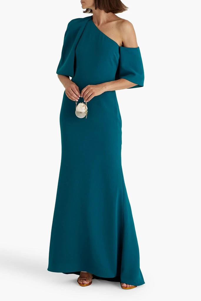 One-shoulder crepe gown  On Sale Now with Up to 65% Off | Discover  Exclusive Deals & Savings at BeyondStyle  Authentic Badgley Mischka dresses|women|bridesmaid  dresses|clothing|gowns with Limited-Time Discounts, Free Shipping, and