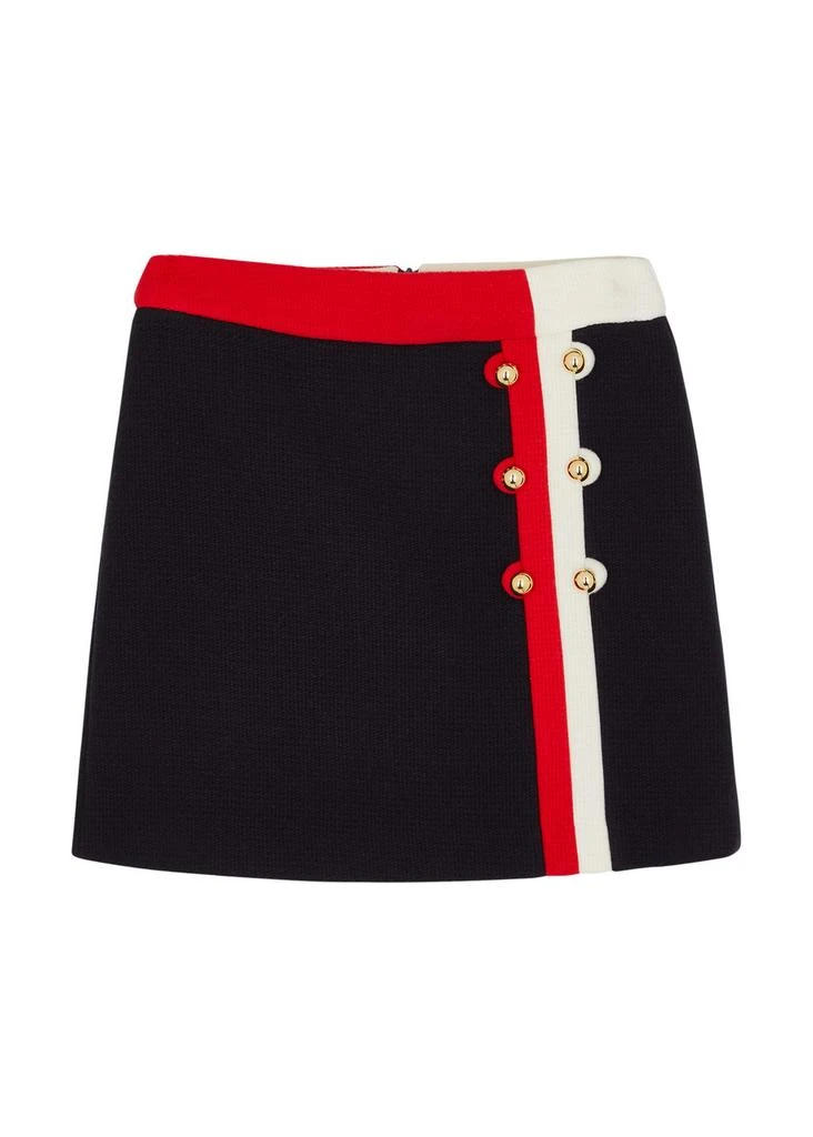 Gucci KIDS Stripe-trimmed wool-blend skirt  1