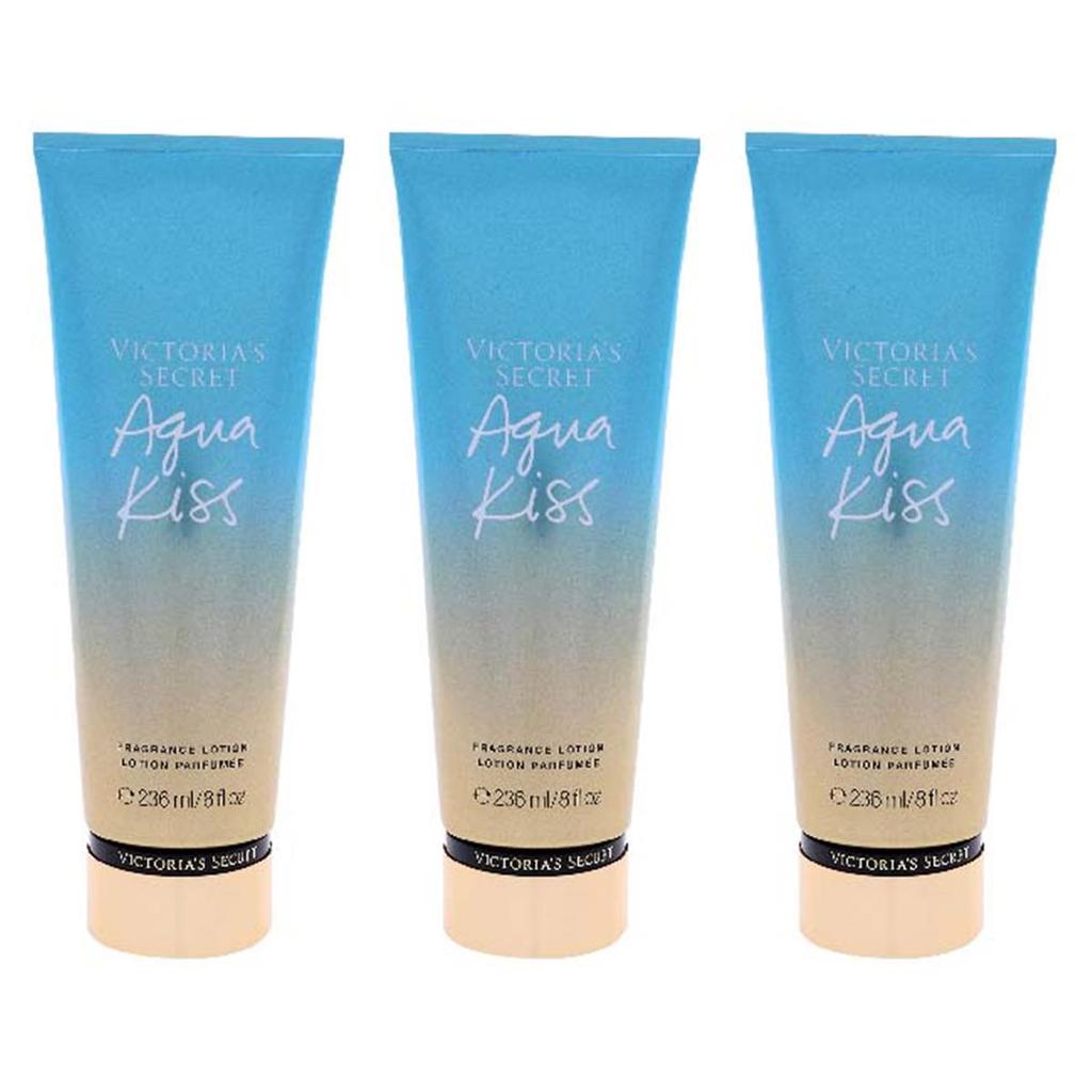 Victoria's Secret K0001079 Aqua Kiss Fragrance Body Lotion for Women - 8 oz - Pack of 3