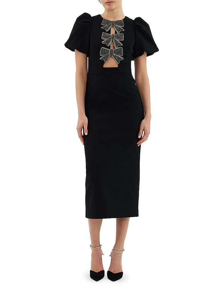 Rebecca Vallance - Eliana Puff Sleeve Midi Dress Black Size 4 Rebecca Vallance - Eliana Puff Sleeve Midi Dress Black Size 4