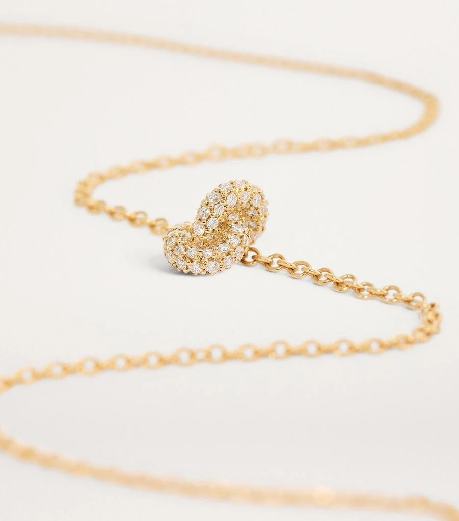Engelbert Yellow Gold and Pavé Diamond Legacy Knot Necklace 5