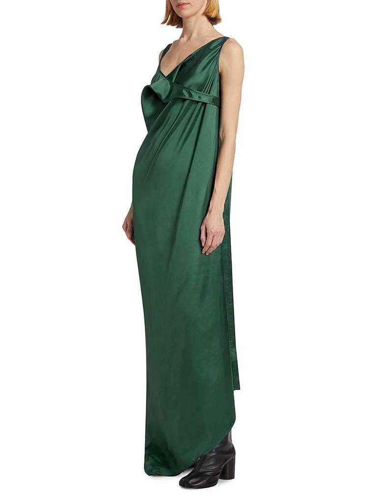 satin asymmetric draped neckline maxi dress Satin Asymmetric Draped Neckline Maxi Dress Black / Standard / 16 main image 0
